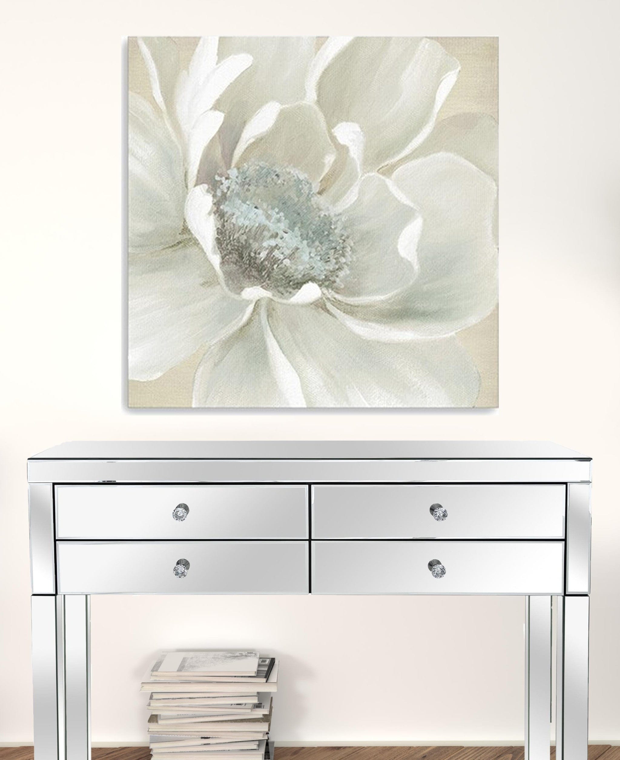 Soft Winter Flower Unframed Print Wall Art - Homeroots