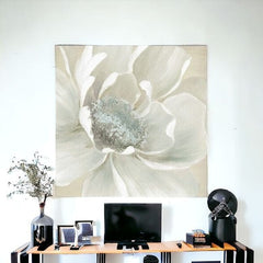 Soft Winter Flower Unframed Print Wall Art - Homeroots