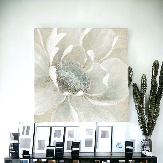 Soft Winter Flower Unframed Print Wall Art - Homeroots