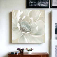 Soft Winter Flower Unframed Print Wall Art - Homeroots