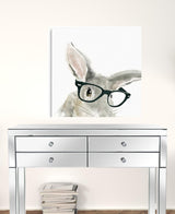 30" x 30" Watercolor Cutie Rabbit in Glasses Canvas Wall Art - Homeroots - Flyclothing LLC