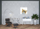 40" x 40" Watercolor Cutie Bow Tie Fox Canvas Wall Art - Homeroots - Flyclothing LLC