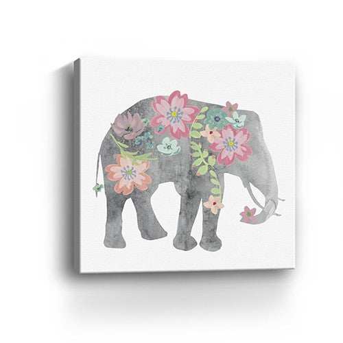 Floral Elephant Unframed Print Wall Art - Homeroots - Flyclothing LLC