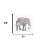 Floral Elephant Unframed Print Wall Art - Homeroots - Flyclothing LLC