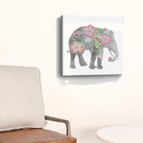Floral Elephant Unframed Print Wall Art - Homeroots - Flyclothing LLC