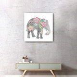 Floral Elephant Unframed Print Wall Art - Homeroots - Flyclothing LLC