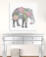 Floral Elephant Unframed Print Wall Art - Homeroots - Flyclothing LLC