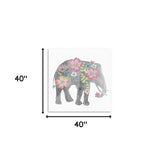 Floral Elephant Unframed Print Wall Art - Homeroots - Flyclothing LLC