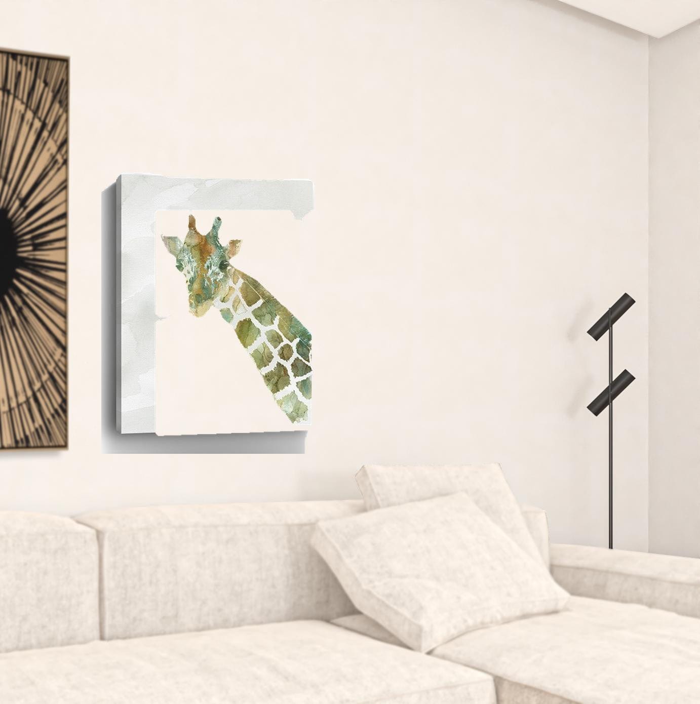32" x 24" Abstract Marble Watercolor Giraffe Canvas Wall Art - Homeroots - Flyclothing LLC