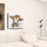 Watercolor Floral Cow Unframed Print Wall Art - Homeroots - Flyclothing LLC