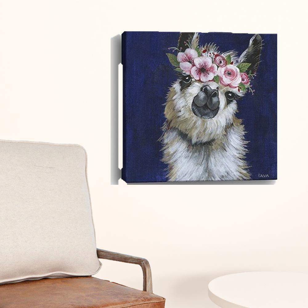 Watercolor Flower Llama Unframed Print Wall Art - Homeroots - Flyclothing LLC