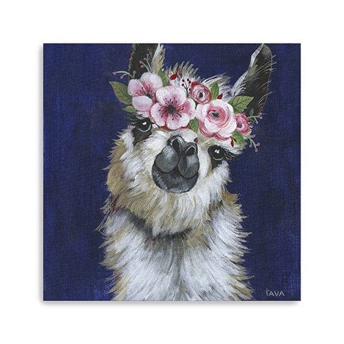 Watercolor Flower Llama Unframed Print Wall Art - Homeroots