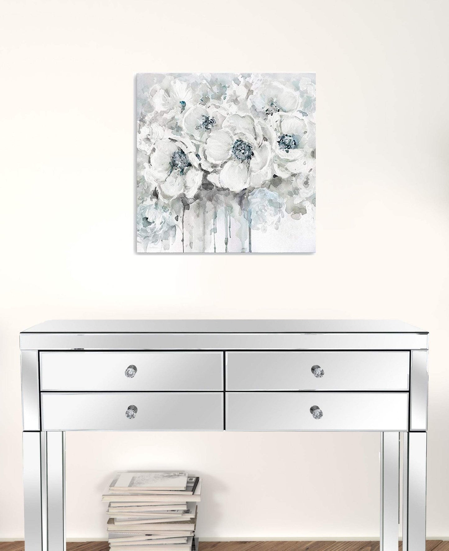 Winter Blues Flower Unframed Print Wall Art - Homeroots - Flyclothing LLC