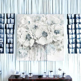 Winter Blues Flower Unframed Print Wall Art - Homeroots