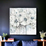 Winter Blues Flower Unframed Print Wall Art - Homeroots - Flyclothing LLC