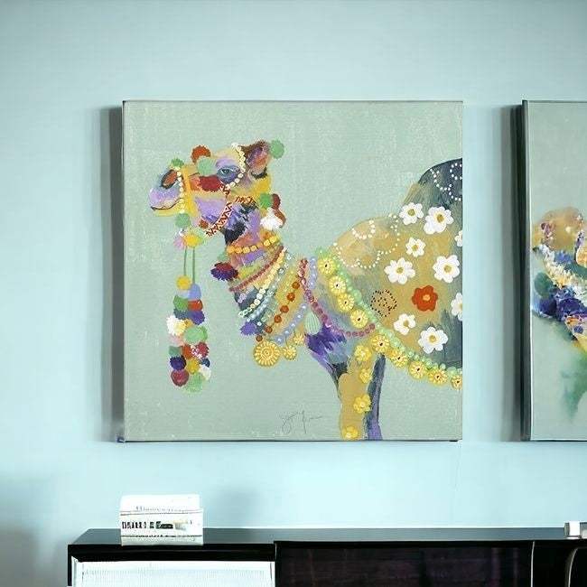 Moroccan Party Camel Unframed Print Wall Art - Homeroots - Flyclothing LLC