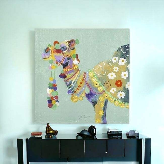 Moroccan Party Camel Unframed Print Wall Art - Homeroots - Flyclothing LLC