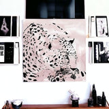 Pink Laying Leopard Unframed Print Wall Art - Homeroots