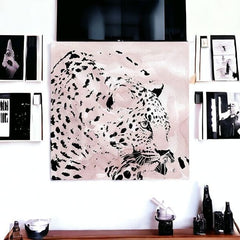 Pink Laying Leopard Unframed Print Wall Art - Homeroots