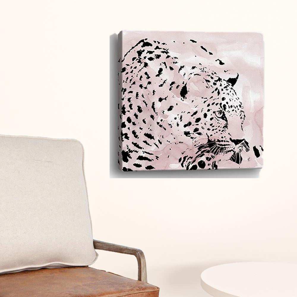 Pink Laying Leopard Unframed Print Wall Art - Homeroots - Flyclothing LLC