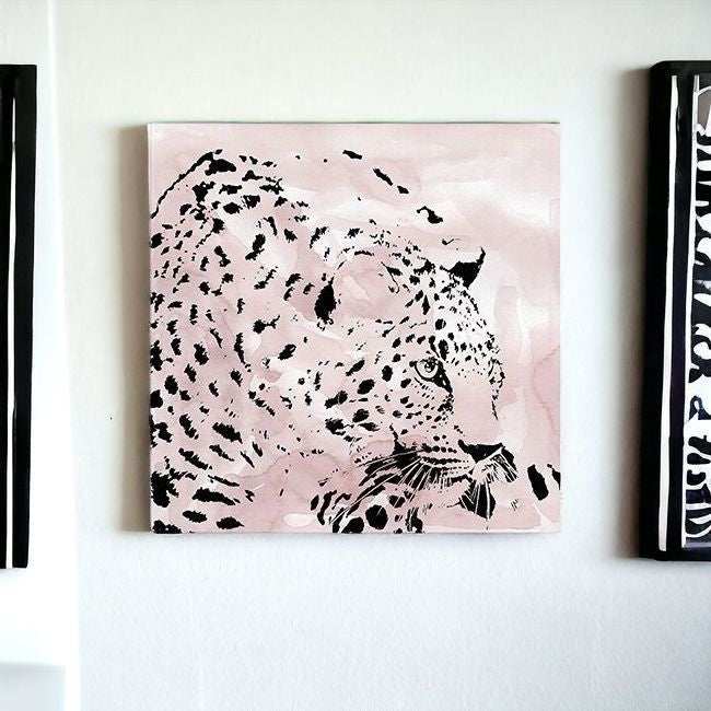 Pink Laying Leopard Unframed Print Wall Art - Homeroots - Flyclothing LLC