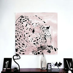 Pink Laying Leopard Unframed Print Wall Art - Homeroots