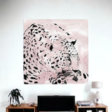 Pink Laying Leopard Unframed Print Wall Art - Homeroots