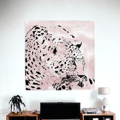 Pink Laying Leopard Unframed Print Wall Art - Homeroots