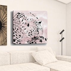 Pink Laying Leopard Unframed Print Wall Art - Homeroots