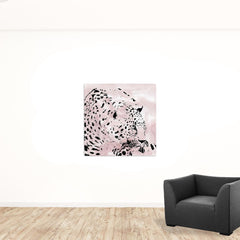 Pink Laying Leopard Unframed Print Wall Art - Homeroots