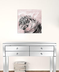 Pink Crouching Tiger Unframed Print Wall Art - Homeroots