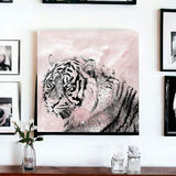 Pink Crouching Tiger Unframed Print Wall Art - Homeroots - Flyclothing LLC