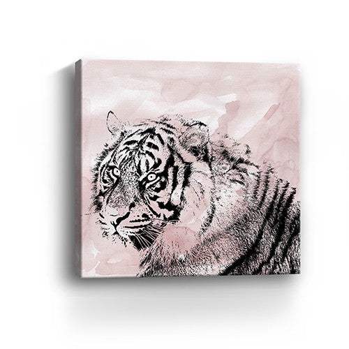 Pink Crouching Tiger Unframed Print Wall Art - Homeroots - Flyclothing LLC