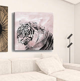 Pink Crouching Tiger Unframed Print Wall Art - Homeroots - Flyclothing LLC
