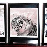 Pink Crouching Tiger Unframed Print Wall Art - Homeroots - Flyclothing LLC