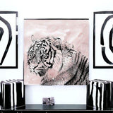 Pink Crouching Tiger Unframed Print Wall Art - Homeroots - Flyclothing LLC