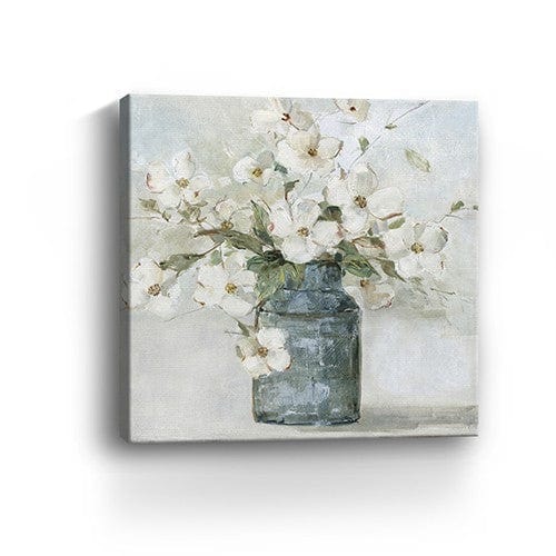 20" x 20" Watercolor Soft Pastel Dogwood Bouquet Canvas Wall Art - Homeroots - Flyclothing LLC