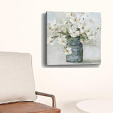 20" x 20" Watercolor Soft Pastel Dogwood Bouquet Canvas Wall Art - Homeroots