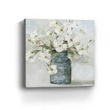 30" x 30" Watercolor Soft Pastel Dogwood Bouquet Canvas Wall Art - Homeroots