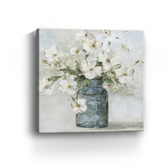 30" x 30" Watercolor Soft Pastel Dogwood Bouquet Canvas Wall Art