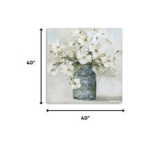 40" x 40" Watercolor Soft Pastel Dogwood Bouquet Canvas Wall Art