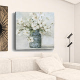 40" x 40" Watercolor Soft Pastel Dogwood Bouquet Canvas Wall Art - Homeroots - Flyclothing LLC