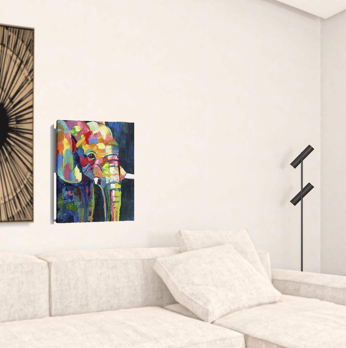 Bright Elephant Unframed Print Wall Art - Homeroots - Flyclothing LLC