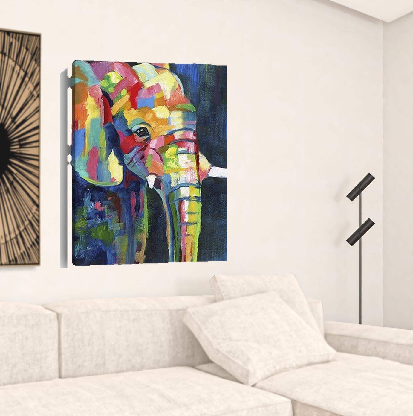 Bright Elephant Unframed Print Wall Art - Homeroots - Flyclothing LLC