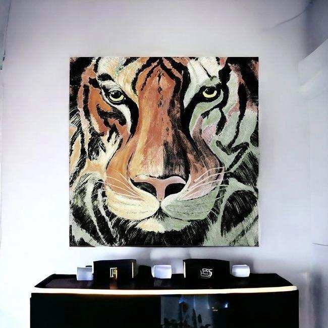 Staring Tiger Portrait Unframed Print Wall Art - Homeroots - Flyclothing LLC