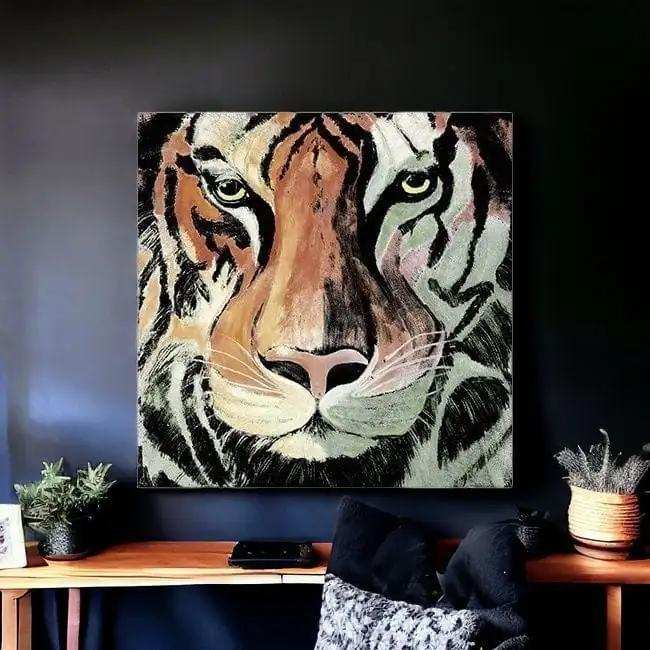 Staring Tiger Portrait Unframed Print Wall Art - Homeroots - Flyclothing LLC