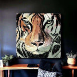 Staring Tiger Portrait Unframed Print Wall Art - Homeroots - Flyclothing LLC