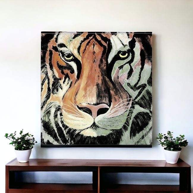 Staring Tiger Portrait Unframed Print Wall Art - Homeroots - Flyclothing LLC