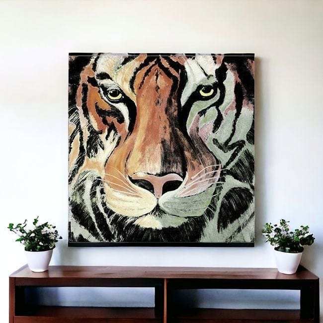 Staring Tiger Portrait Unframed Print Wall Art - Homeroots - Flyclothing LLC