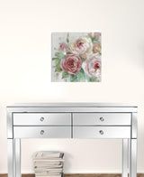 20" x 20" Watercolor Soft Pastel Peonies Bouquet Canvas Wall Art - Homeroots - Flyclothing LLC